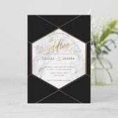 Marmor+Imitats Hochzeitsfeier Ankündigung (Stehend Vorderseite)