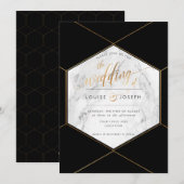 Marmor+Imitats Hochzeitsfeier Ankündigung (Vorne/Hinten)