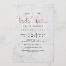 Marmor Imitats Rose Gold Bridal Dusche Einladung