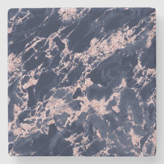 Marmor in Blau und Rosa Steinuntersetzer (Vorderseite)