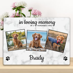 Marmor in der Erinnerung an das 3-Foto-Pet-Memoria Fotoplatte
