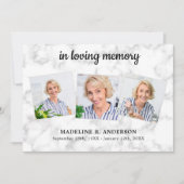 Marmor in Love Memory 3 Foto Beileid Beerdigung Dankeskarte (Vorderseite)