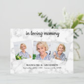 Marmor in Love Memory 3 Foto Beileid Beerdigung Dankeskarte (Stehend Vorderseite)