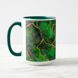 Marmor in Smaragdgrün und Goldadern Tasse