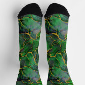 Marmor in Smaragdgrünen und goldenen Adern Socken (Oben)