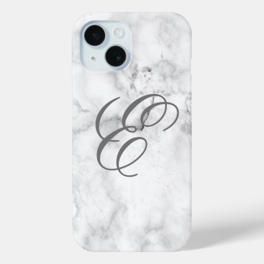 Marmor iPhone Hülle Handy Case mit Initiale (Rückseite)