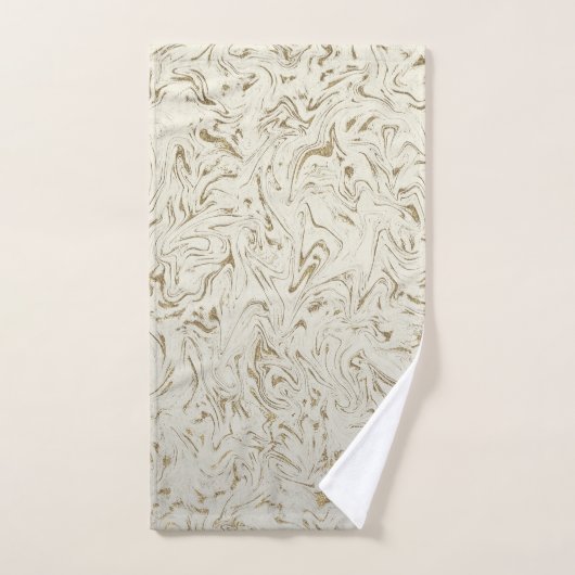 Marmor Ivory & Gold Glitzer Moderne Eleganz Badhandtuch Set (Handtuch)