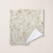 Marmor Ivory & Gold Glitzer Moderne Eleganz Badhandtuch Set (Waschlappen)