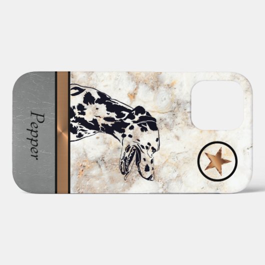 Marmor/Kupfer-Dalmatiner Dog iPhone Case (Rückseite (Horizontal))