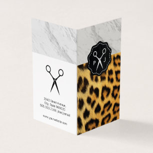 Marmor   Leopard Print Stylist Business Card Visitenkarten