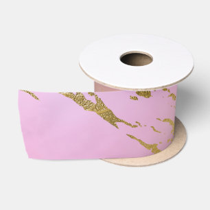 Marmor Lila Rosa Pastellfarbe Golden Glitter Satinband