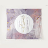 Marmor lila und rosa Brautparty Moderne Kulisse Wandteppich (Vorderseite (Horizontal))