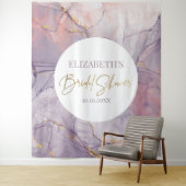 Marmor lila und rosa Brautparty Moderne Kulisse Wandteppich (Beispiel)