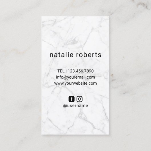 Marmor-Marmor-Fairstylist mit Styleszissor-Handlog Visitenkarte (Rückseite)