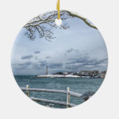 Marmor, Massachusetts. Hafen, Leuchtturm, Keramik Ornament (Hinten)