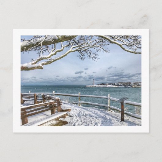 Marmor, Massachusetts, Winterhafen Postkarte (Vorderseite)