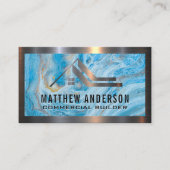 Marmor | Metall | Real Anwesen Logo Visitenkarte (Vorderseite)