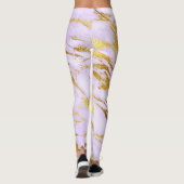 Marmor Minimal Abstrakt Minimal Lilac Lila Gold Leggings (Rückseite)