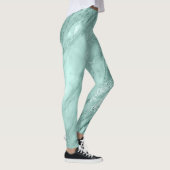 Marmor Minimal Abstraktes Aquamarines Aquatic Blue Leggings (Rechts)