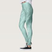 Marmor Minimal Abstraktes Aquamarines Aquatic Blue Leggings (Links)
