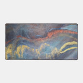 Marmor mit blauen und goldenen Wasserfarben Modern Schreibtischunterlage (Vorderseite)