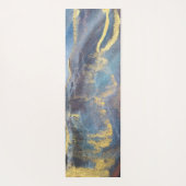 Marmor mit blauen und goldenen Wasserfarben Modern Yogamatte (Rückseite)