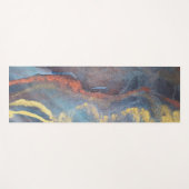 Marmor mit blauen und goldenen Wasserfarben Modern Yogamatte (Vorderseite (Horizontal))
