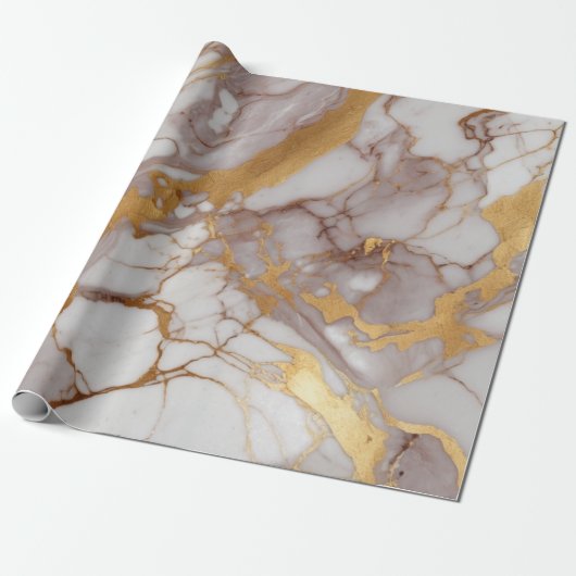 Marmor mit Gold Geschenkpapier (Ungerollt)