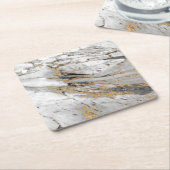 Marmor mit Gold Slab Modern  Rechteckiger Pappuntersetzer (angewinkelt)