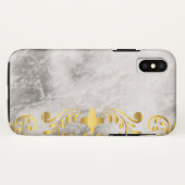 Marmor mit goldfarbenem Blumenmuster Case-Mate iPhone Hülle (Rückseite (Horizontal))