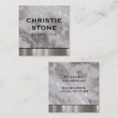 Marmor mit Metal Trim Quadratische Visitenkarte (Vorne/Hinten)