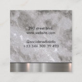 Marmor mit Metal Trim Quadratische Visitenkarte (Rückseite)