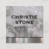 Marmor mit Metal Trim Quadratische Visitenkarte (Vorderseite)