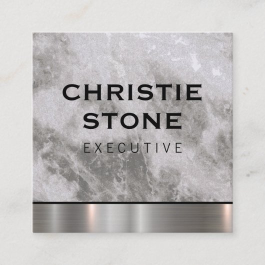 Marmor mit Metal Trim Quadratische Visitenkarte (Vorderseite)