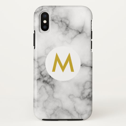 Marmor mit Monogramm Case-Mate iPhone Hülle (Rückseite)