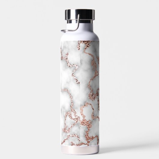Marmor mit Rose Gold Personalisiert Trinkflasche (Rechts)
