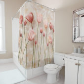 Marmor mit Tulpen aus Klartext: delikat. Duschvorhang (Beispiel)