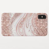 Marmor Moderner flüssiger Tinte Rose Gold Glitzer Case-Mate iPhone Hülle (Rückseite (Horizontal))