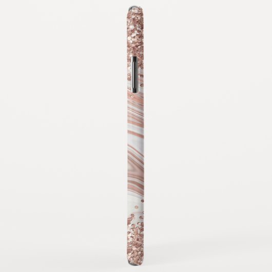 Marmor Moderner flüssiger Tinte Rose Gold Glitzer Case-Mate iPhone Hülle (Hinten/Rechts)