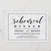 Marmor | Modernes Abendessen bei Hochzeitsfeiern u Einladung (Vorne/Hinten)