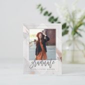 Marmor Modernes Foto Graduate Postkarte (Stehend Vorderseite)