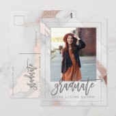 Marmor Modernes Foto Graduate Postkarte (Vorne/Hinten)