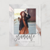 Marmor Modernes Foto Graduate Postkarte (Vorderseite)