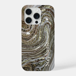 Marmor-Monogramm festlich gold silber glitzert leu iPhone 15 Pro Hülle