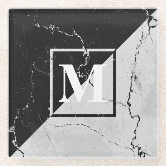 Marmor-Monogramm Glasuntersetzer (Vorderseite)