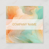 Marmor nahtlose Muster Terrakotta Quadratische Visitenkarte (Rückseite)