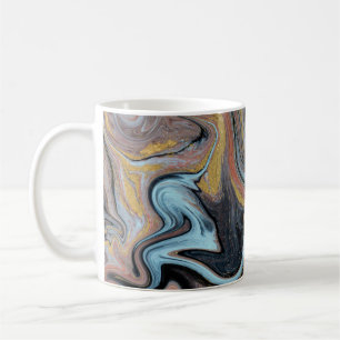 Marmor Natur Kunstwerk Goldener Glitzer Kaffeetasse