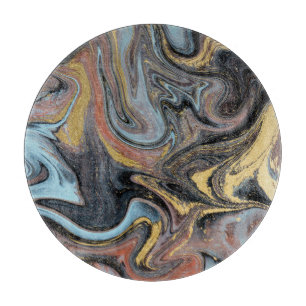 Marmor Natur Kunstwerk Goldener Glitzer Schneidebrett