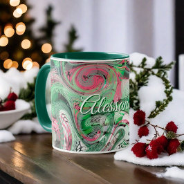 Marmor niedlich grün rot abstrakt modern tasse