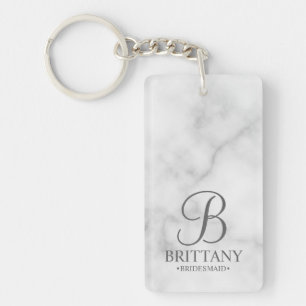 Marmor Personalisiert Bridesmaid's Name und Monogr Schlüsselanhänger